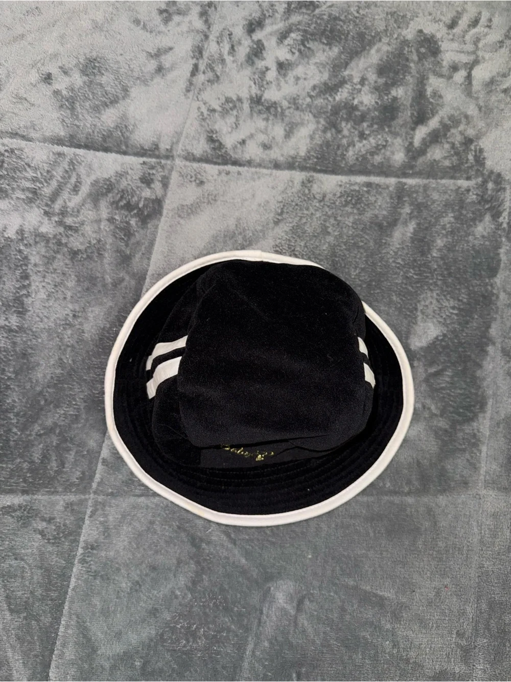 Baby Phat Black and White Bucket Hat with Gold Embroidery